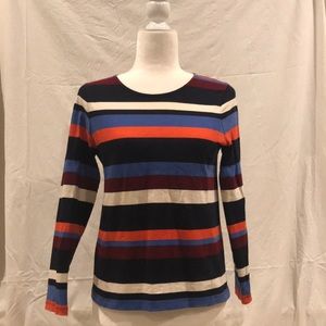 Multi colored striped shirt.